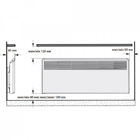 Конвектор электрический Ensto EPHBE20PR 2000Вт (электронный термостат, вилка) - Фото2