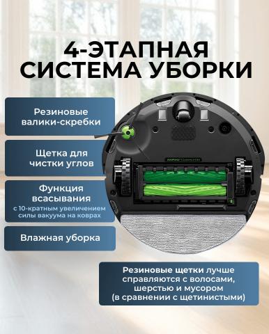 Робот-пылесос для сухой и влажной уборки Roomba i8+ - Фото5